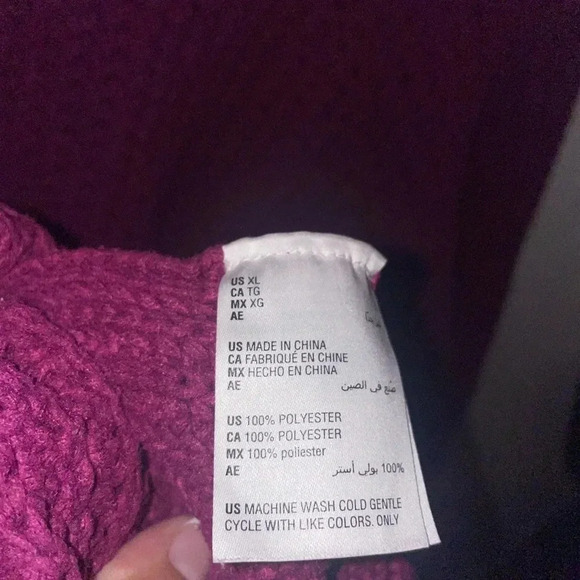 Style & Co. women's purple chunky cable knit open front cardigan sweater size XL - Picture 5 of 5